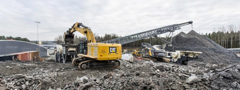 Grus från bygget av Norrbotniabanan används för bygget av ett fritidsområde på Ersmarksberget. Foto: Trafikverket