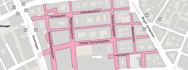 Inga bensin- och dieselbilar får köra på gatorna som ligger i området innanför Kungsgatan, Birger Jarlsgatan, Hamngatan och Sveavägen. Karta: Stockholms stad