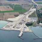 Fehmarn Bält-förbindelsens arbetsområde i Puttgarden på den tyska sidan. Fotografi från september 2025.
FOTO: Sund & Bælt Holding A/S