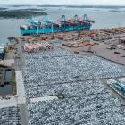Bygget av den nya transformatorstationen är en nyckelåtgärd för att bil- och containerterminalernas kajer ska kunna erbjuda elanslutning till fartyg före år 2030. Bild: Göteborgs Hamn.