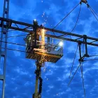 Kontaktledningsarbete i Värnamo. Foto: Trafikverket