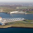 Maeslantbarriären, en enorm stormflodsbarriär som skyddar Rotterdam. Fotograf: Getty Images