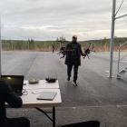 Mindre drönare användes för att simulera större spridningsdrönare, och resultaten från volymtesterna var mycket goda. Foto: Skellefteå Science City
