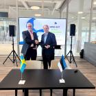 Signering av samförståndsavtal. Anders Nordlund, Hamnkapten Stockholms Hamnar and Valdo Kalm, vd för Tallinns Hamn. Foto: Stockholms Hamnar / Per-Erik Adamsson Ports of Stockholm / Per-Erik Adamsson