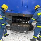 Räddningsorganisationen Technische Hilfswerk (THW) hjälper till att återställa elförsörjningen i sydvästra Berlin. Foto: THW