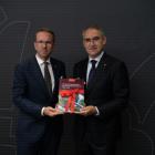 Andreas Carlsson bostads och infrastrukturminister, Roberto Maiorana generaldirektör Trafikverket, nationell plan för transportinfrastrukturen 2026-2037. Foto: Andreas Gärdnert