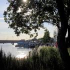 Sommarkväll på kajen i centrala Umeå. Foto: Robert Rösth