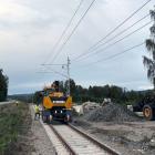 Arbetet med att återställa banan har pågått intensivt i flera veckor. Bild från Prästmon i Härnösands kommun. Foto: Trafikverket