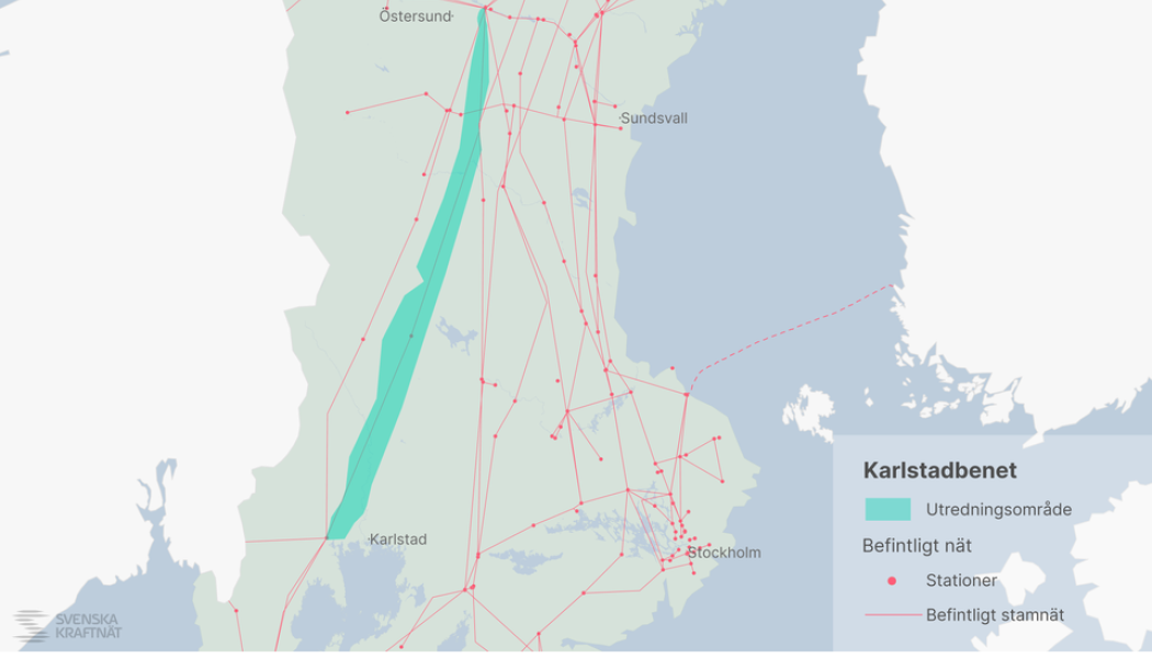 Karlstadbenet innebär 46 mil ny dubbel ledning på 400 kilovolt mellan Ragunda kommun i Jämtland och Grums kommun i Värmland. Foto: Svenska kraftnät