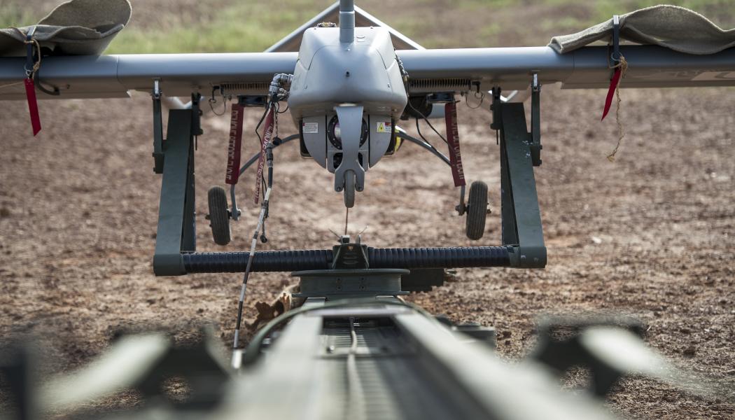 Flygande spaning genomförs med hjälp av drönare från TUAV (Tactical Unmanned Aerial Vehicle).  Pressbild: Mats Nyström/Combat Camera/Försvarsmakten
