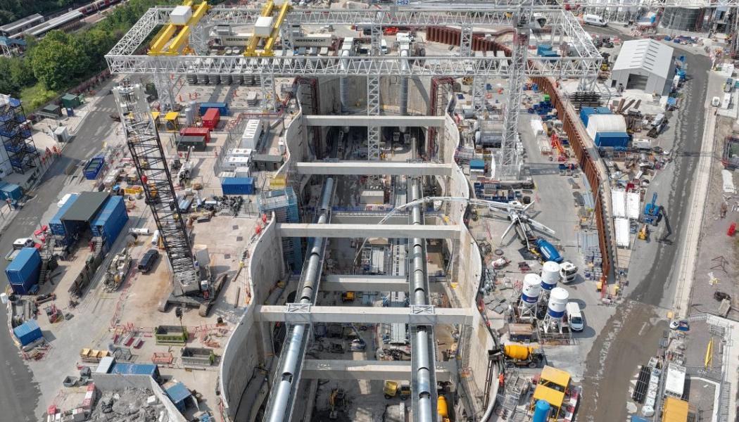 Tunnelarbetet fortskrider vid HS2. Foto: HS2