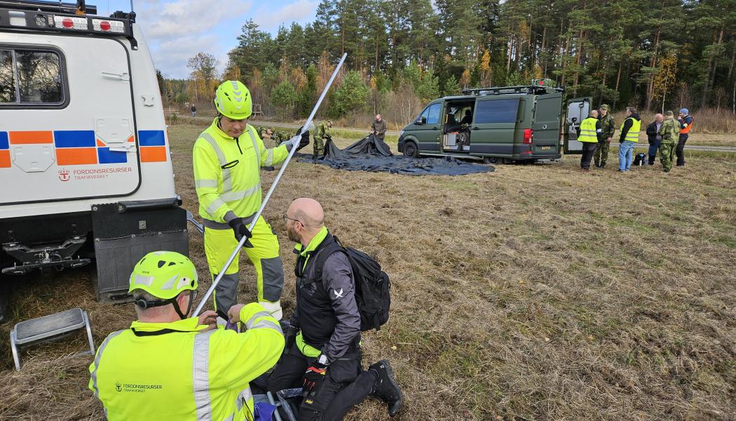 Trafikverkets fordonsresurs, Flygflottiljen och Post-och Telestyrelsen. Foto: PTS