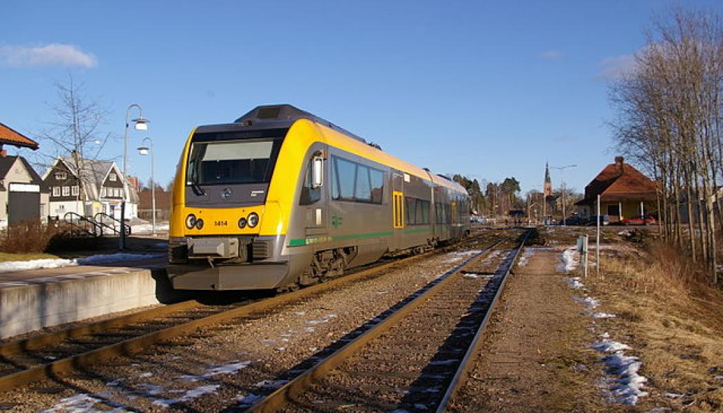 Fryksdalsbanans tåg i Torsby. Foto: Wikimedia Commons