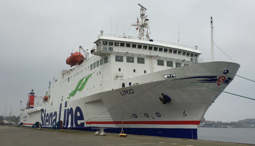 Fartyget Urd trafikerar linjen Stockholm Norvik Hamn och Hangö Hamn i Finland. Foto: Stena Line
 