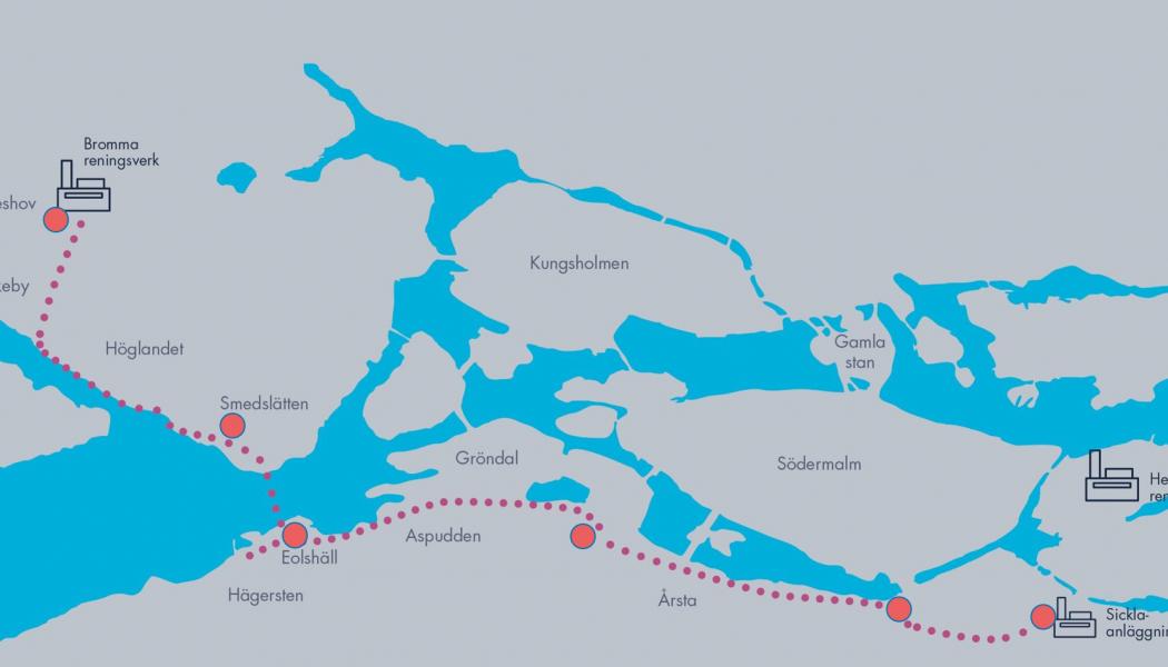 Tunneln sträcker sig 14 kilometer med ett varierat djup på 30 till 90 meter. Foto: Stockholm Vatten och Avfall