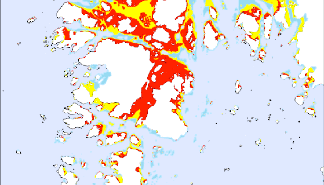 Exempel på AIS-analys av erosionsrisk. Foto: metria