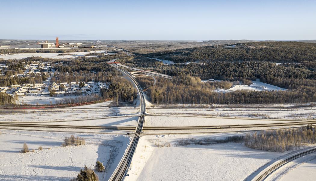 Drönarvy 17 februari 2022. Foto: Bodens kommun