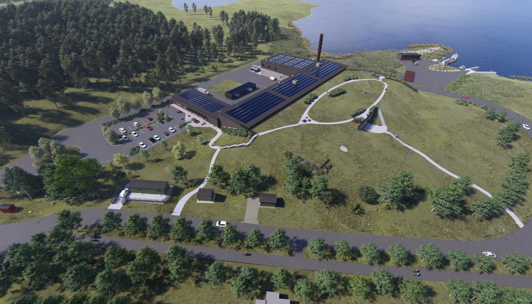 Det framtida reningsverket i Åkersberga. Illustration: Skoog Arkitekter