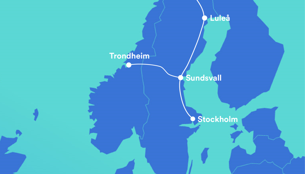 Stockholm–Luleå först ut i ny nordisk digital satsning. Bild: Global Connect