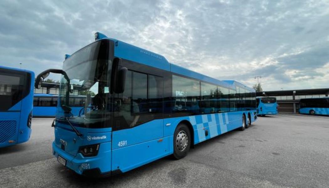 I Trollhättan, Lilla Edet och Vänersborg blir det tre nya bussmodeller: elbuss, el-ledbuss och biodieselbuss. Fotograf: Kajsa Oscarsson.