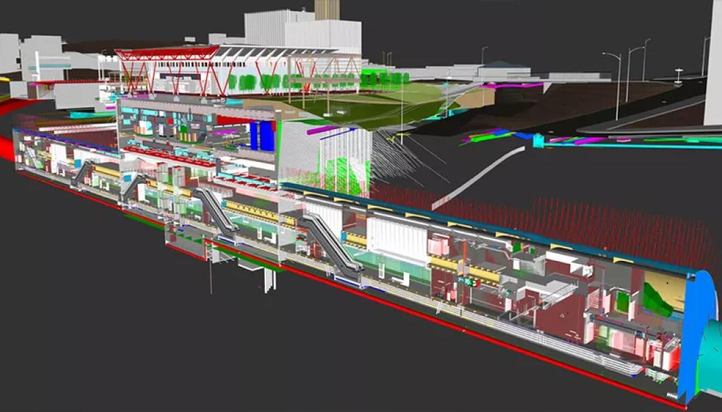 I Brisbane, Australiens snabbast växande stad, har man tagit ett stort teknologiskt kliv framåt genom att använda en avancerad digital tvilling för att bygga stadens första tunnelbana – Cross River Rail. Illustration-Källa: Railway News

