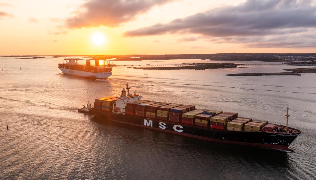 Både import och export ökade och resulterade i det bästa kvartalet någonsin för Göteborgs Hamn. Foto: Maersk