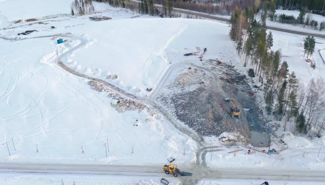 Byggandet av Skellefteå Droneport pågår förväntas vara klart efter sommaren. Foto: Skellefteå Science City