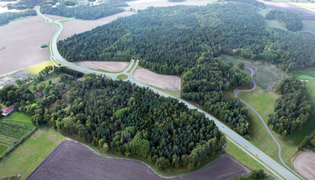Illustration på den färdiga Ekerövägen, Tillflykten-Edeby. Bild: Trafikverket