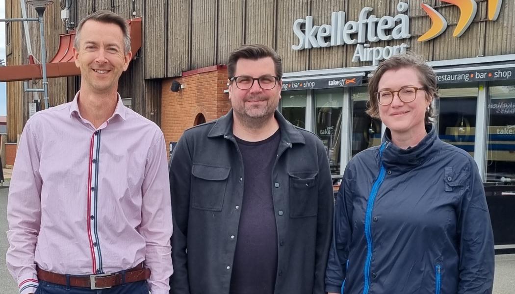 Henrik Littorin, Magnus Wiklund och Annelie Viksten på ELIS Program som drivs av Skellefteå Science City. Foto: Skellefteå Science City