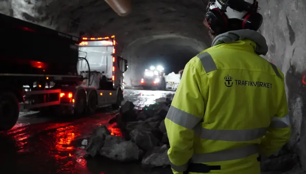 Bygget i Ersmarkstunneln. Foto: trafikverket