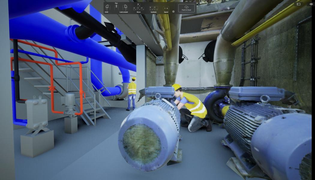 Så här kan det se ut när man går omkring i datamodellen med VR-glasögonen. Foto: FVB