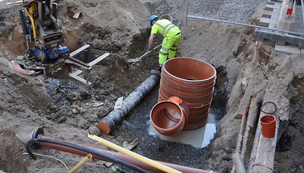Groparbete. Foto: Eskilstuna Energi och Miljö