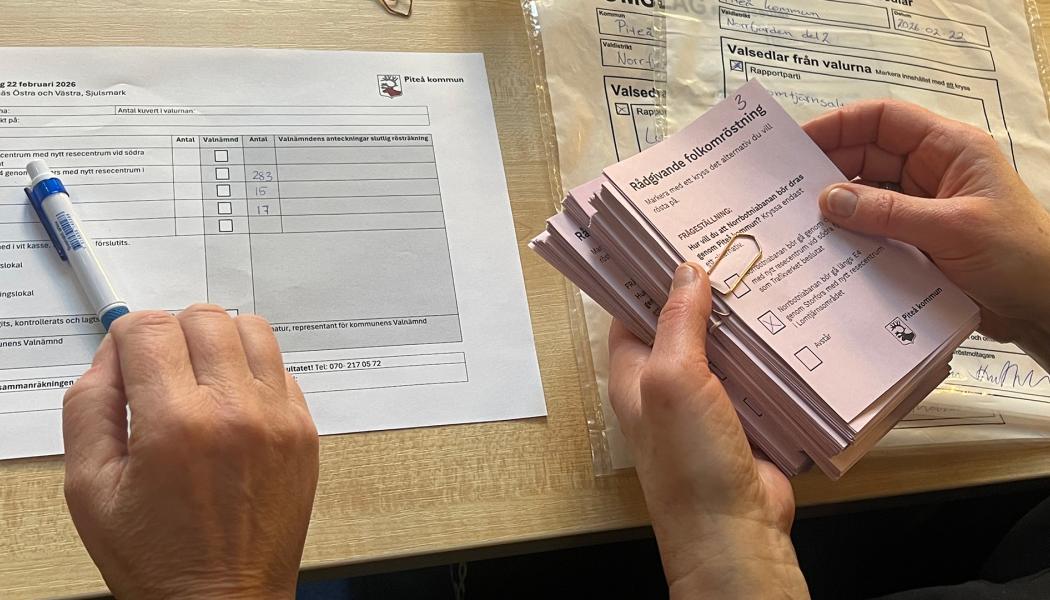 Efter en slutgiltig rösträkning i folkomröstningen står resultatet fast Foto: Piteå-kommun