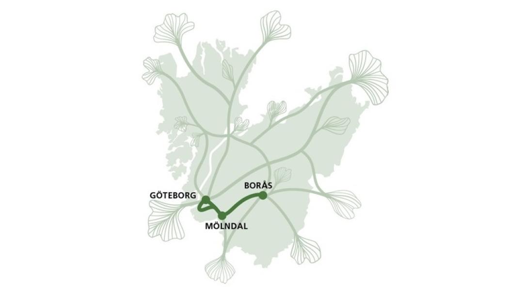 Illustration över järnvägssträckan Fotograf/Källa: VGR