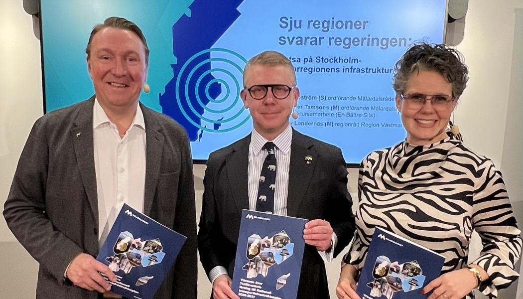 Jens Sjöström, Kristoffer Tamsons och Jenny Landernäs. Foto: Mälardalsrådet