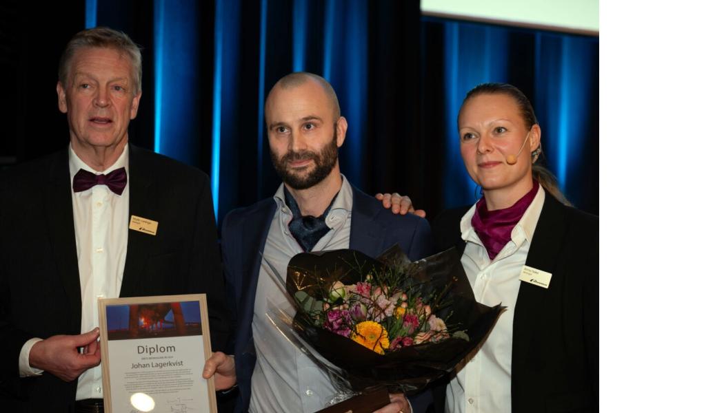 Pristagaren Johan Lagerkvist. Foto: Brosamverkan