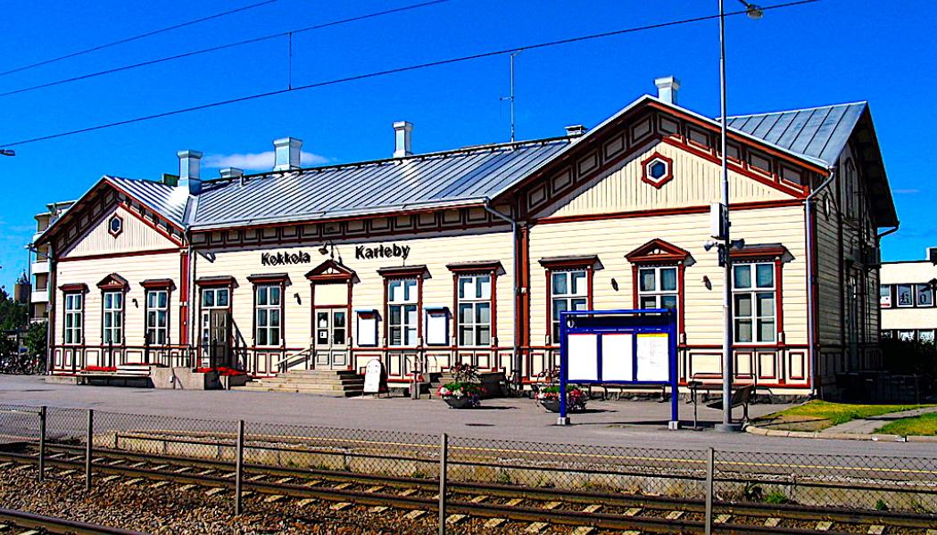 Karleby järnvägsstation i finländska Österbotten. Foto: Wikipedia Commons, kredit: Jukka66
