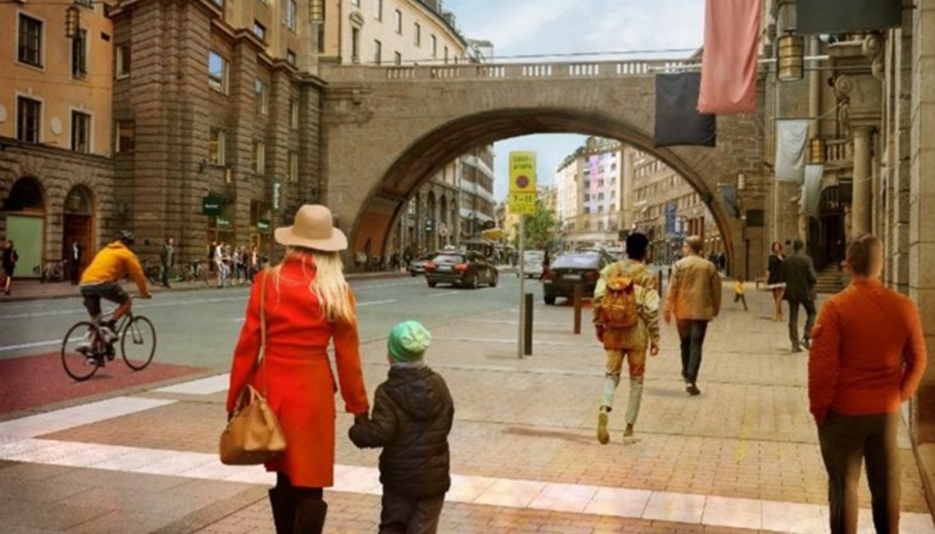 Kungsgatan i Stockholm ska renoveras för att klara framtidens trafikbelastning. Foto: Peab