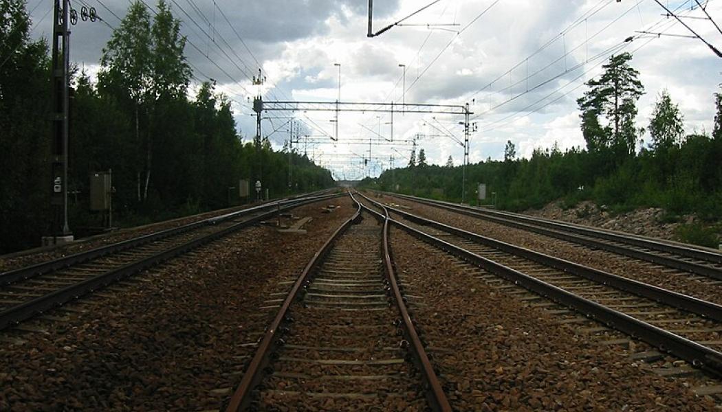 Mälarbanans järnväg öster om Kolbäck 2011. Foto: Wikimedia Commons