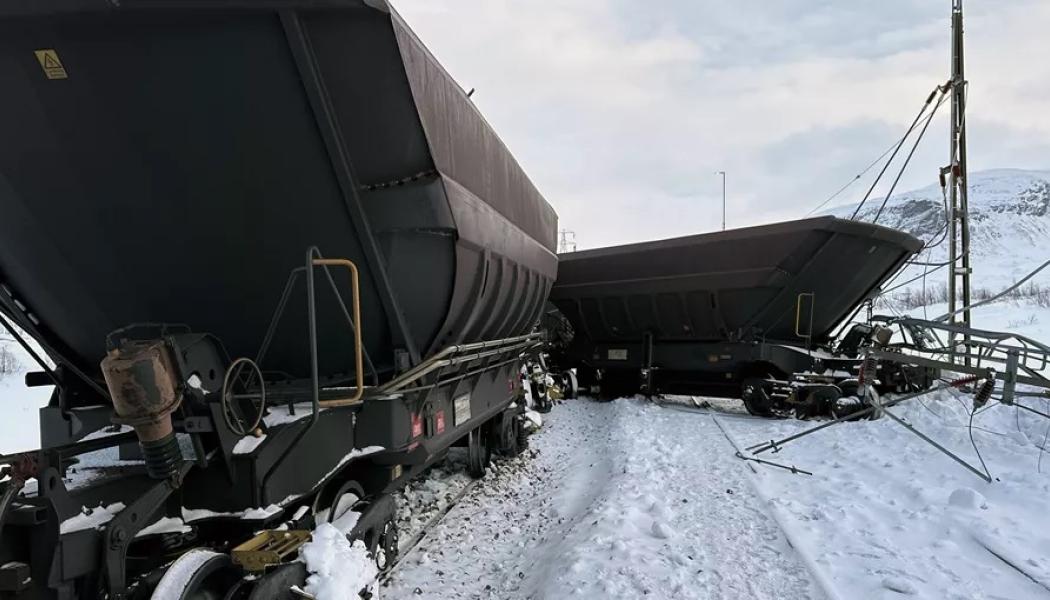 Urspårning på Malmbanan. Bild: Trafikverket