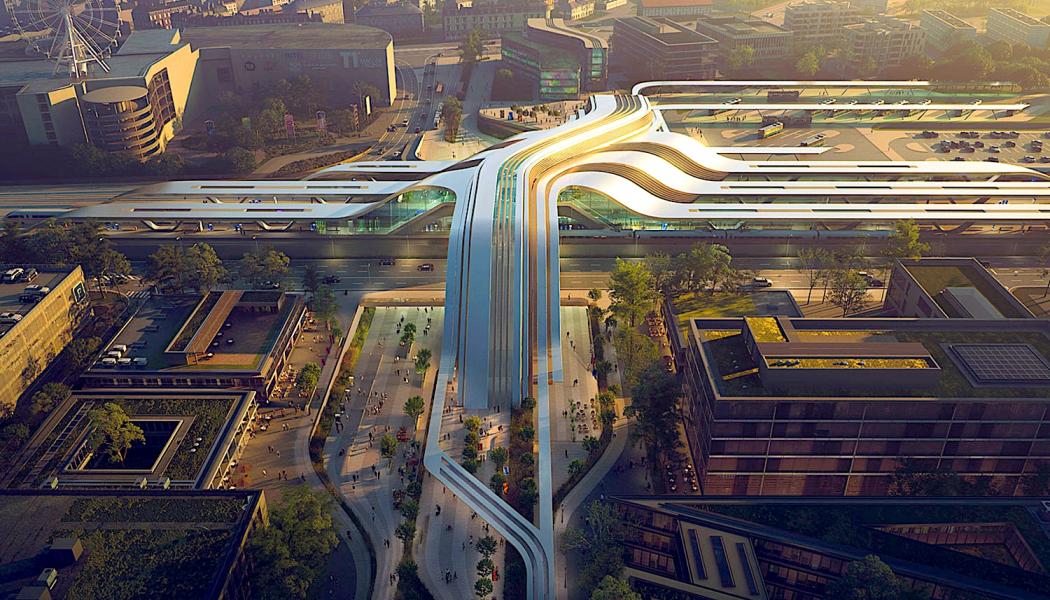 En ny järnvägsterminal för Rail Baltica. Illustration: Rail Baltica