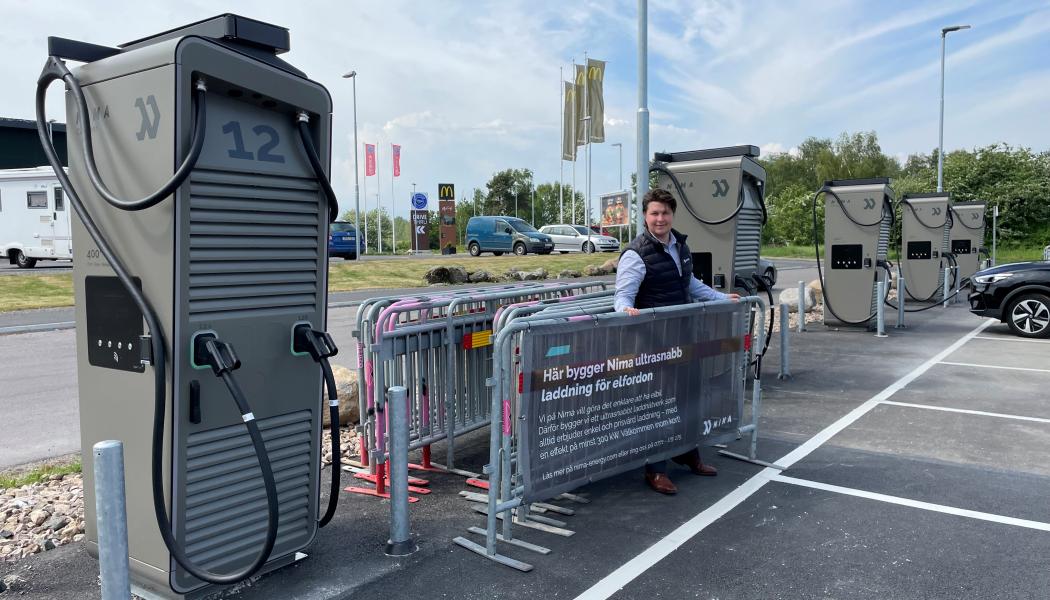 Nimas laddstation i Vä utanför Kristianstad Foto: Nima