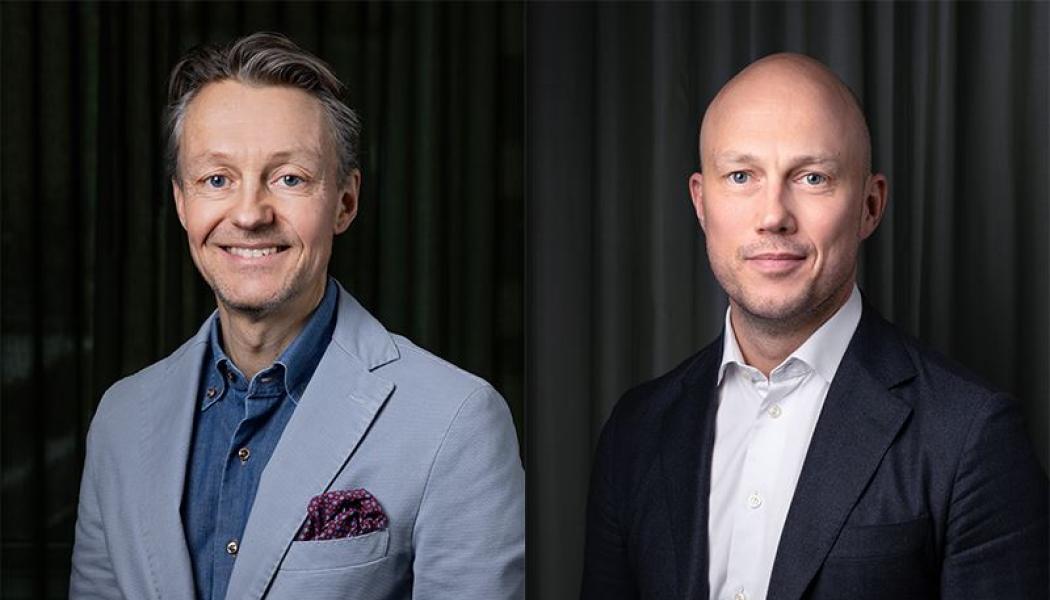 Fredrik Almén, koncernchef på Nordlo och Patrice Jabet, partner på FSN Capital Partners.

