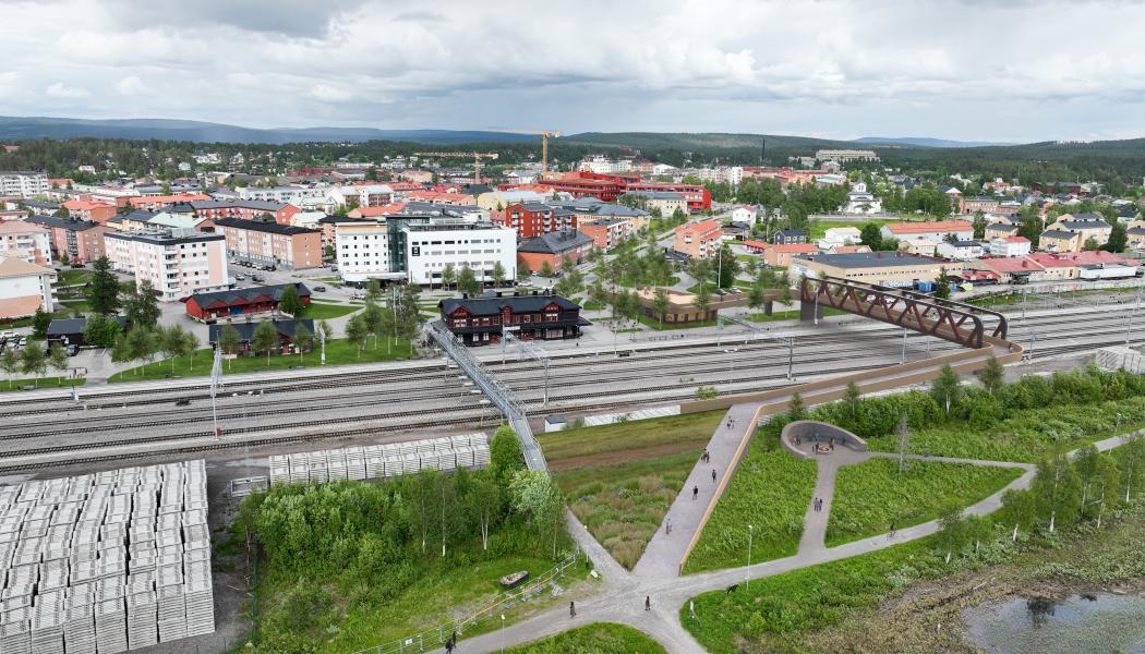 Drönarvy sociodukt Gällivare. Foto: Norconsult