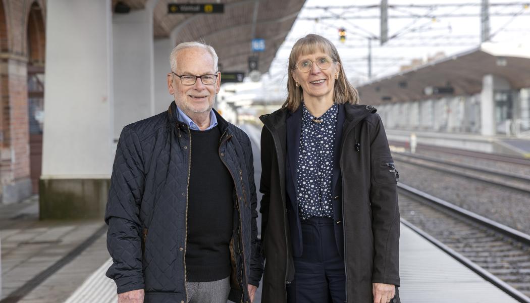 Gusten Granström, Vd, Norrbotniabanan AB och Elisabeth Sinclair, Projektledare, Norrbotniabanegruppen. Foto: Patrick Degerman