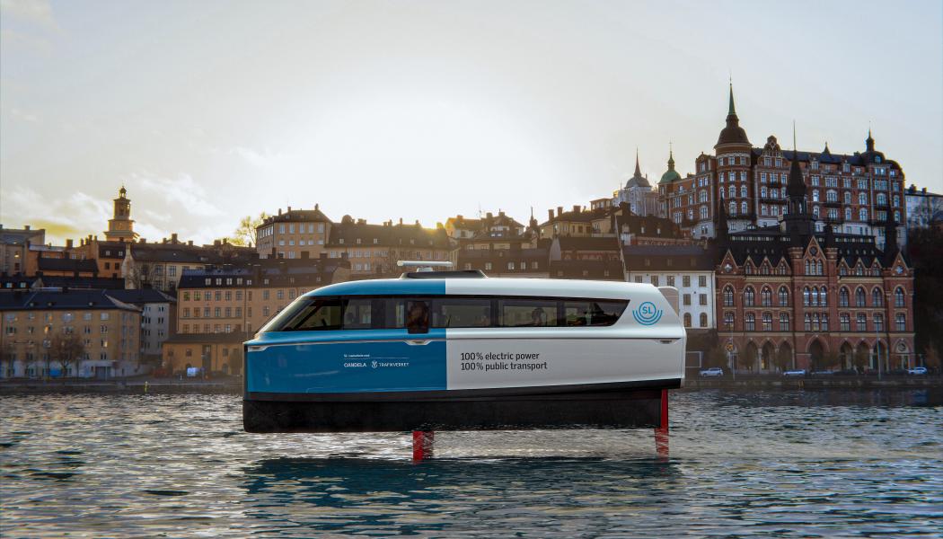 Så här kommer SL:s bärplansfärja att se ut när den sätts i trafik hösten 2024. Foto: SL