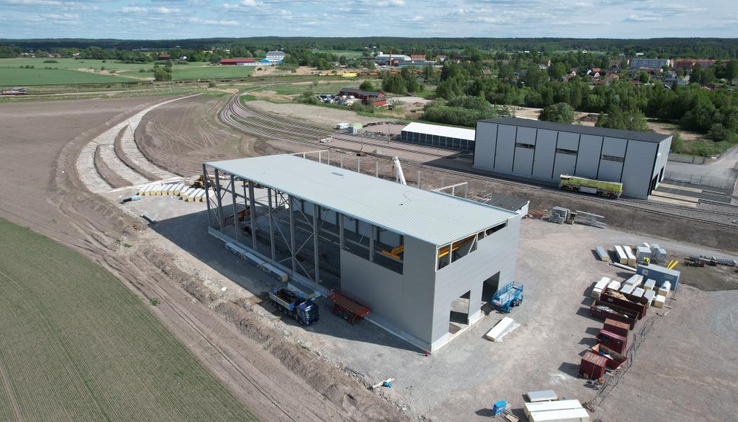 Pågående arbete med Siemens verkstad i Hallsberg. Pressbild: Train Alliance