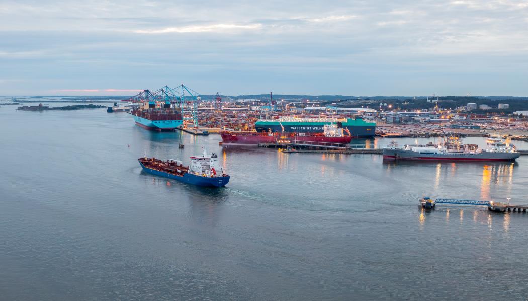 Digitaliserad anlöpsprocess minskar CO2-utsläpp med 6000 ton i Göteborgs Hamn. Bild: Göteborgs Hamn AB.