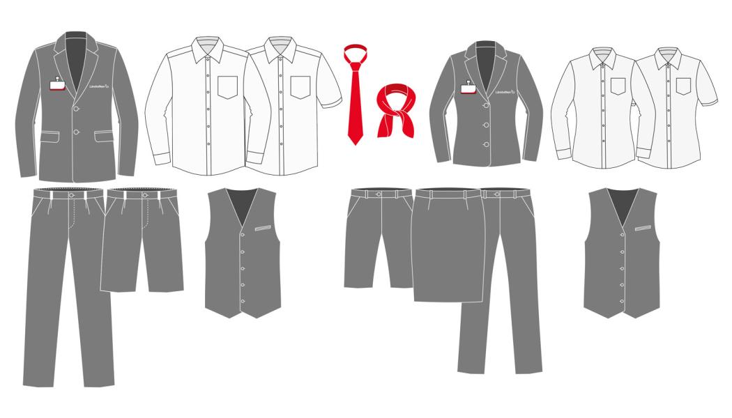 Bild på alla olika delar av uniformen. Foto: Jönköpings länstrafiken