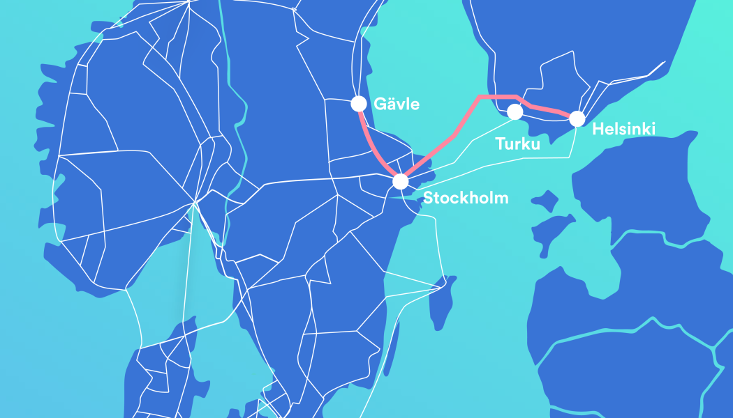 Sjökabel Sverige- Finland. Illustration: GlobalConnect